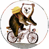 Bear on an old bicycle