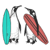 Pinguin Surfer