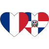 France Dominican Republic Flag Heart