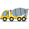 Concrete mixer yellow