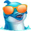Chas the bespectacled dolphin