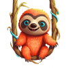 Sloth on liana swing