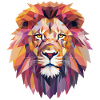 Tête de lion géométrique
