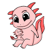 Axolotl Family - Axolotl with baby