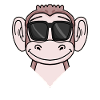 cool monkey with sunglasses
