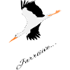 Cigogne, bébé, naissance - j'arrive