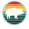 Retro Circle Pig -