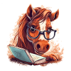 Pferd liest Buch