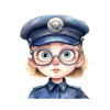Dessin d’aquarelles de policière