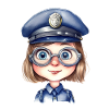 Dessin d’aquarelles de policière