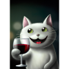 Katze mit Wein