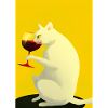 Katze mit Wein