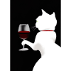 Katze mit Wein