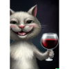Katze mit Wein