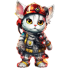 Chat pompier super-héros