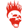 Flaming screaming skull (red)