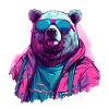 Pink bear with sunglasses