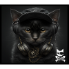Katzen DJ mit Kopfhörern