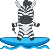 Zebra surfing