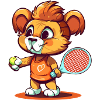 Lion plays tennis