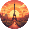 Paris Eiffel Tower at sunset