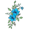 Blue and black flower