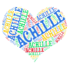 t-shirt Achille cuore word cloud maglietta regalo