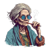 Smoking Old Lady - Old Fashioned