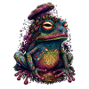 Trippy Mushroom Frog - Psychedelic Motif