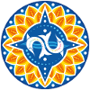 Wind rose dolphins petals waves