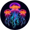 Glowing deep-sea jellyfish