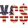 ¥€$ money US flag