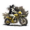 Woman on motorcycle
