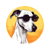 Dieselpunk Dog: White & Sunglasses
