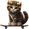 Skateboard kitten