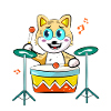 Cat Playing Drums