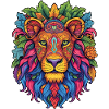 Rainbow Lion Mandala