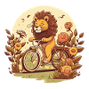 Lion à vélo