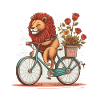 Lion à vélo