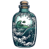 Ocean Bottle Drawing