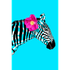 Zebra with Flower Hipster Summer Design