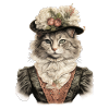 Gatto in 1800 anni Stile vestito nobile Barocco