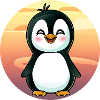 Kawaii Penguin Sunset