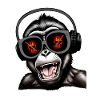 Monkey, Headphones, Sunglasses, Skull, Guitar