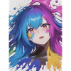 Anime Girl Paint Splash