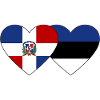 Dominican Republic Estonia Flag Heart