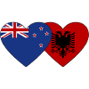 Nouvelle-Zélande Albanie Flag Heart