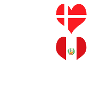 Peru und Dänemark 100% geniale Flagge
