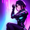 Cyberpunk Girl Sticker 2