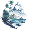 Peinture à l’aquarelle Tropical Paradise